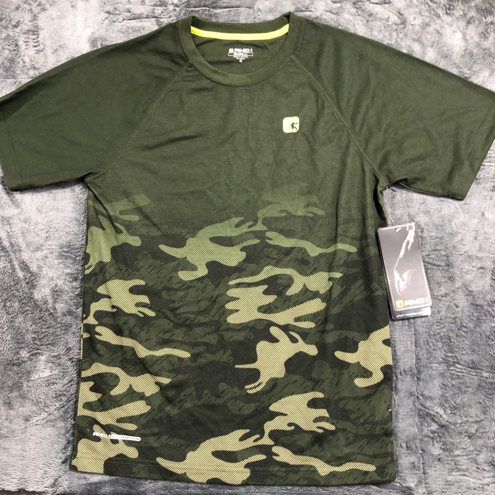AND1 Quiet Storm Performance‎ Top Mens Small Rosin Green Camo ANM163TE06013